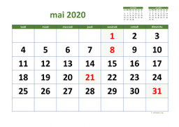 calendrier mai 2020 03