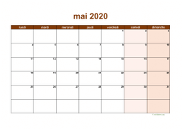 calendrier mai 2020 06