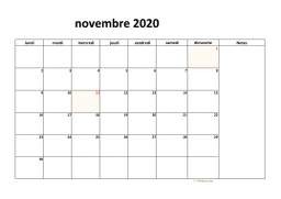 calendrier novembre 2020 08