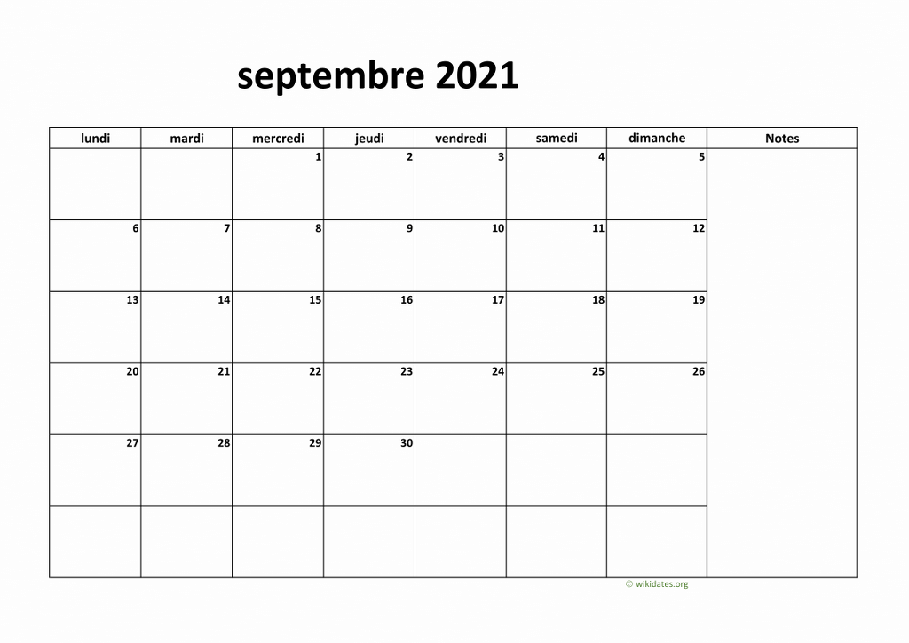 Calendrier septembre 2021 wikidates