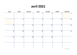 calendrier avril 2021 04