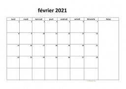 calendrier février 2021 08