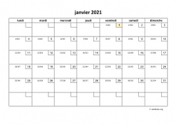 calendrier janvier 2021 01