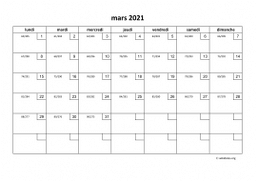 calendrier mars 2021 01