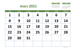 calendrier mars 2021 03