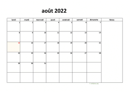 calendrier août 2022 08
