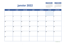 calendrier janvier 2022 02