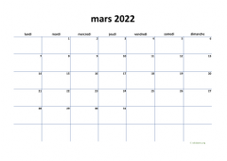 calendrier mars 2022 04