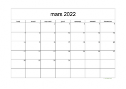 calendrier mars 2022 05
