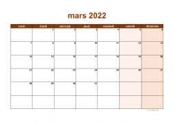 calendrier mars 2022 06