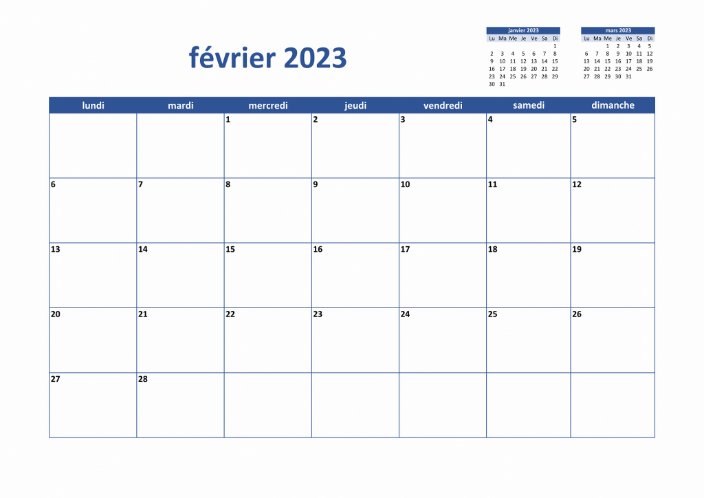 Calendrier Mois Février 2023 Calendrier Février 2023 | Wikidates.org
