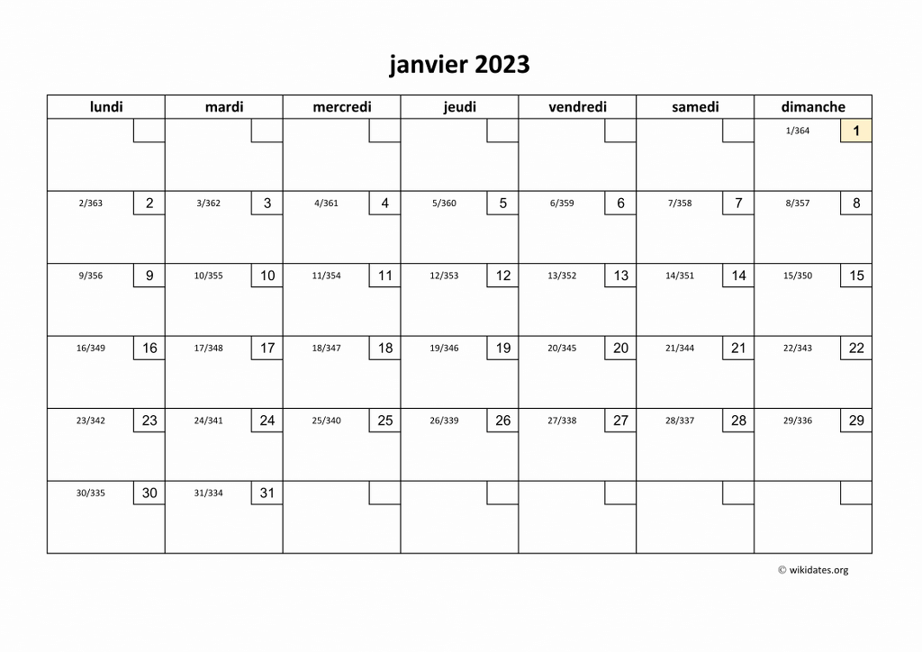 Calendrier 2023 à Imprimer