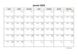 calendrier janvier 2023 01