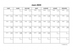 calendrier mars 2023 01