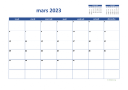 calendrier mars 2023 02