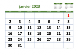 calendrier mensuel 2023 03
