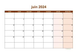 calendrier juin 2024 06