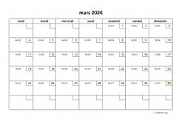 calendrier mars 2024 01