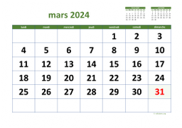 calendrier mars 2024 03