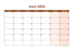 calendrier mars 2024 06
