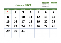 calendrier mensuel 2024 03