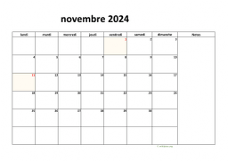 calendrier novembre 2024 08