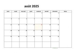 calendrier août 2025 08