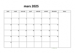 calendrier mars 2025 08