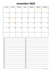 calendrier novembre 2025 07