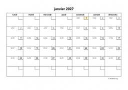 calendrier mensuel 2027 01