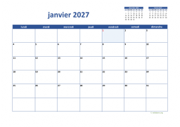 calendrier mensuel 2027 02
