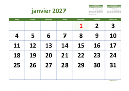 calendrier mensuel 2027 03