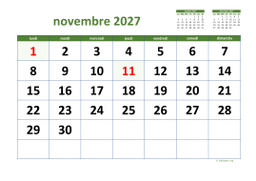 calendrier novembre 2027 03