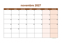 calendrier novembre 2027 06