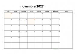 calendrier novembre 2027 08