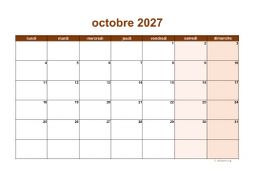calendrier octobre 2027 06