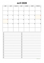 calendrier avril 2028 07