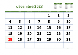 calendrier décembre 2028 03