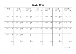 calendrier février 2028 01