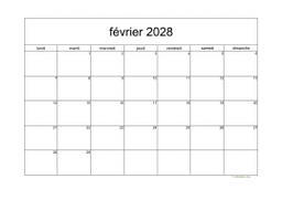 calendrier février 2028 05