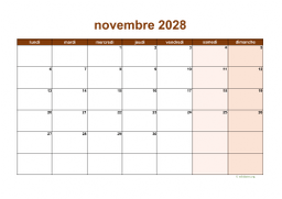 calendrier novembre 2028 06