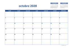 calendrier octobre 2028 02
