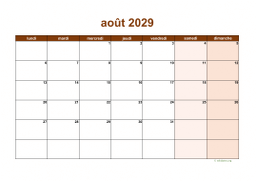 calendrier août 2029 06