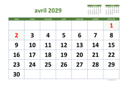 calendrier avril 2029 03