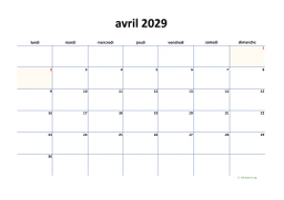 calendrier avril 2029 04