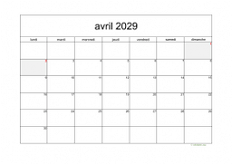 calendrier avril 2029 05
