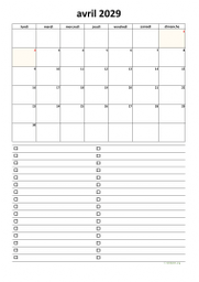 calendrier avril 2029 07