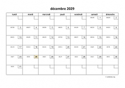 calendrier décembre 2029 01