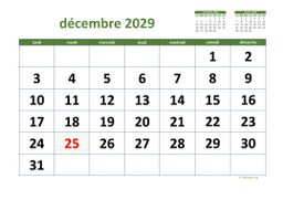calendrier décembre 2029 03