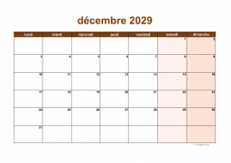 calendrier décembre 2029 06